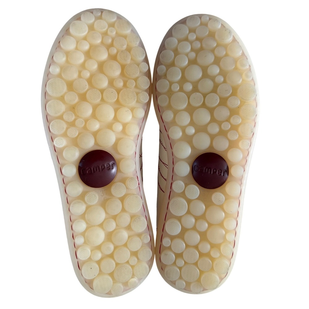 Camper Twins Pelotas Ariel Decorative Stitching Leather Sneakers White Red US 7 - Picture 12 of 15